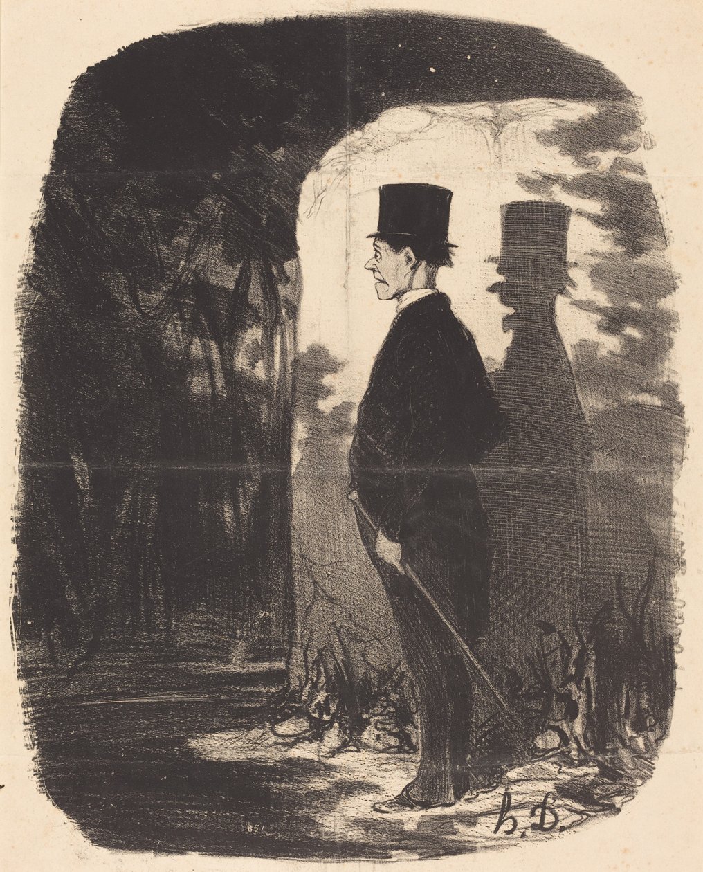 Não há nada a dizer, tenho de atravessar este... bosque... de Honoré Daumier