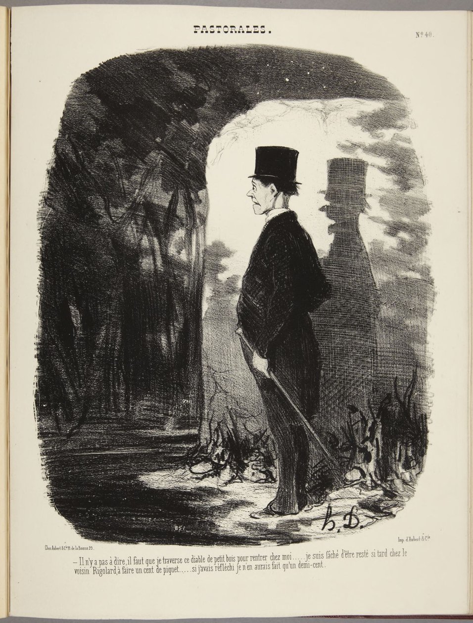 Não há dúvida, tenho de atravessar este maldito bosquezinho para voltar a casa... de Honoré Daumier