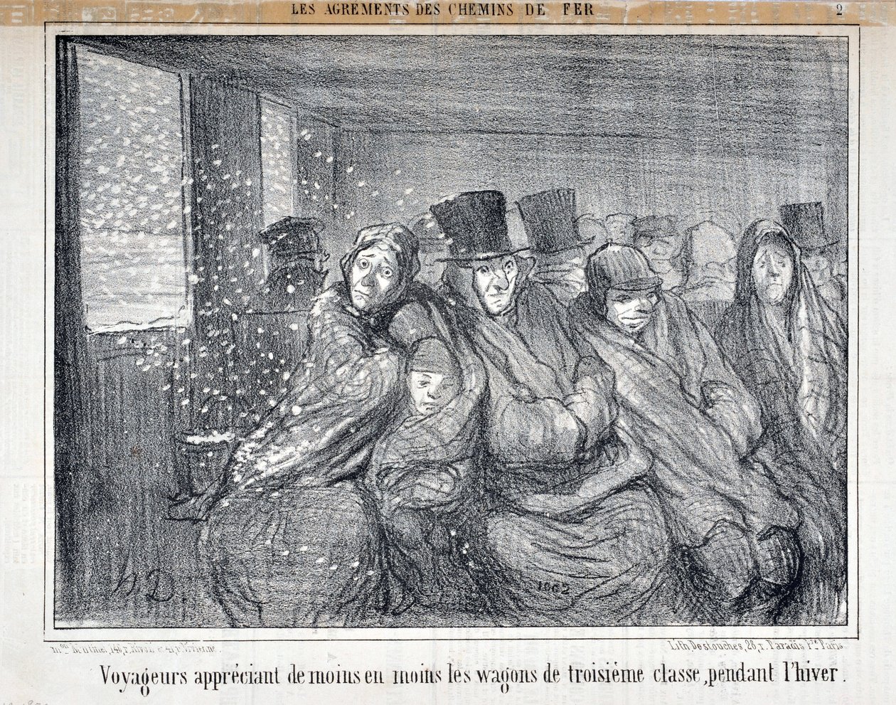 Ilustração para a série "Les Agrements des Chemin de fer". de Honoré Daumier