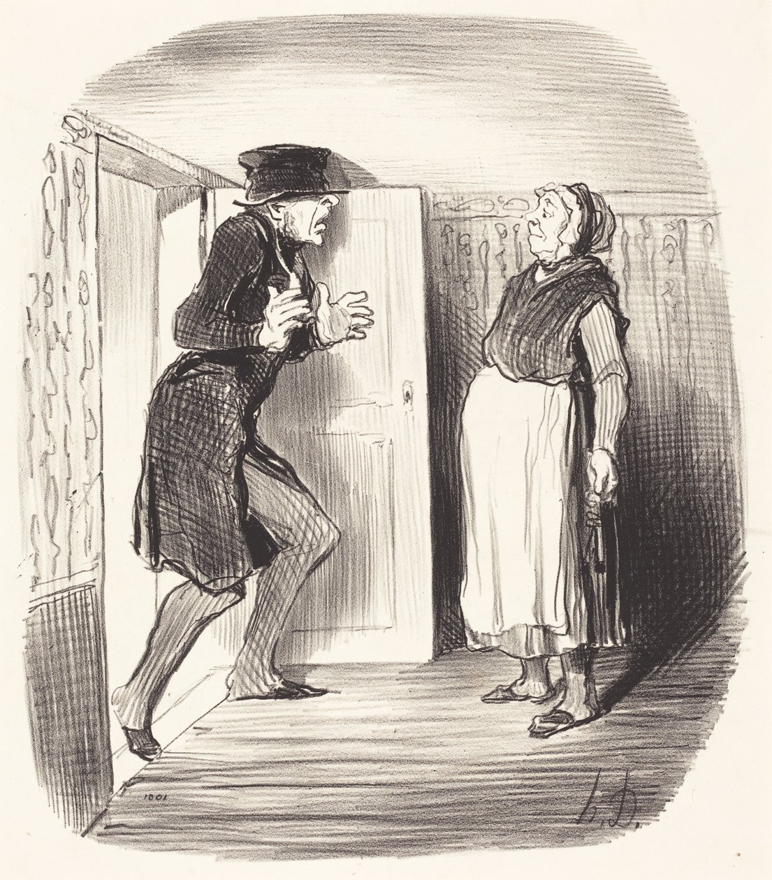 Inconvénient de visiter sans précaution un entresol... de Honoré Daumier
