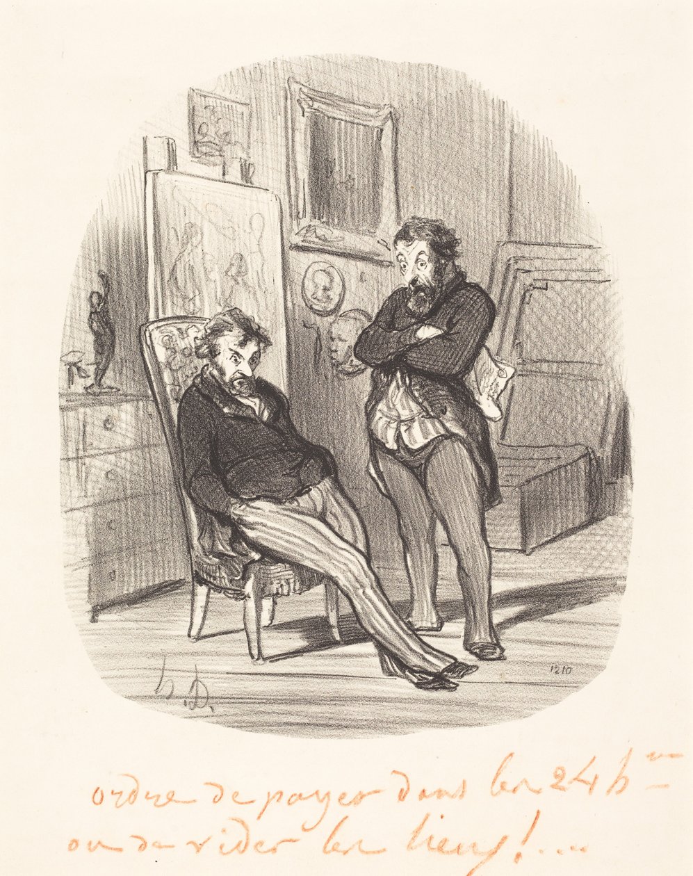 Inconveniente de enviar um mau quadro... de Honoré Daumier
