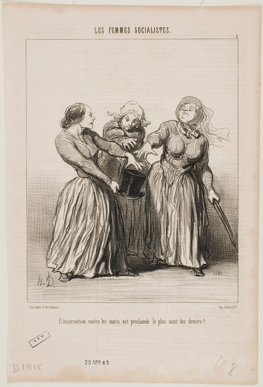 A insurreição contra os maridos é proclamada como o primeiro e mais sagrado dever da vida! de Honoré Daumier
