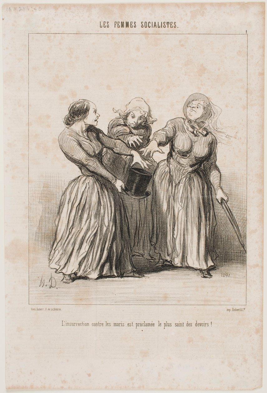 A insurreição contra os maridos é proclamada como o primeiro e mais santo dever da vida! de Honoré Daumier