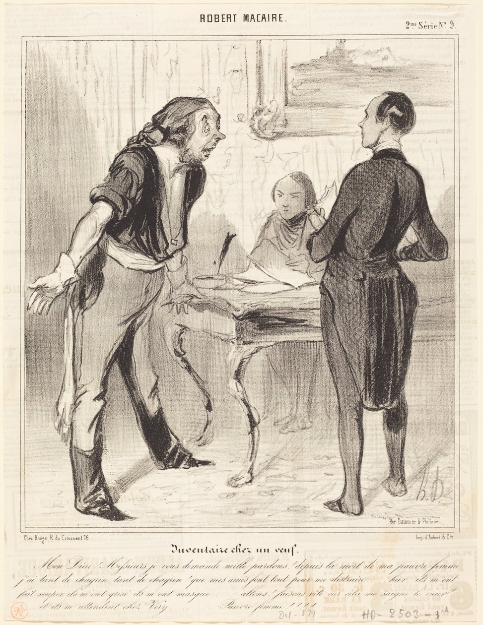 Inventário em casa de um viúvo de Honoré Daumier