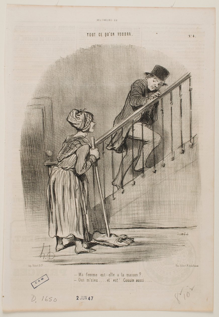 A minha mulher está em casa? de Honoré Daumier
