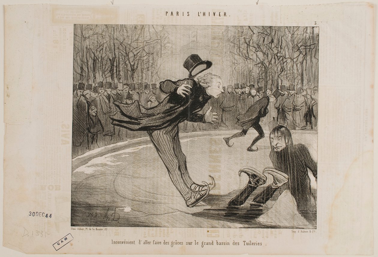 É difícil fazer-se notar no grande lago dos jardins das Tulherias. de Honoré Daumier