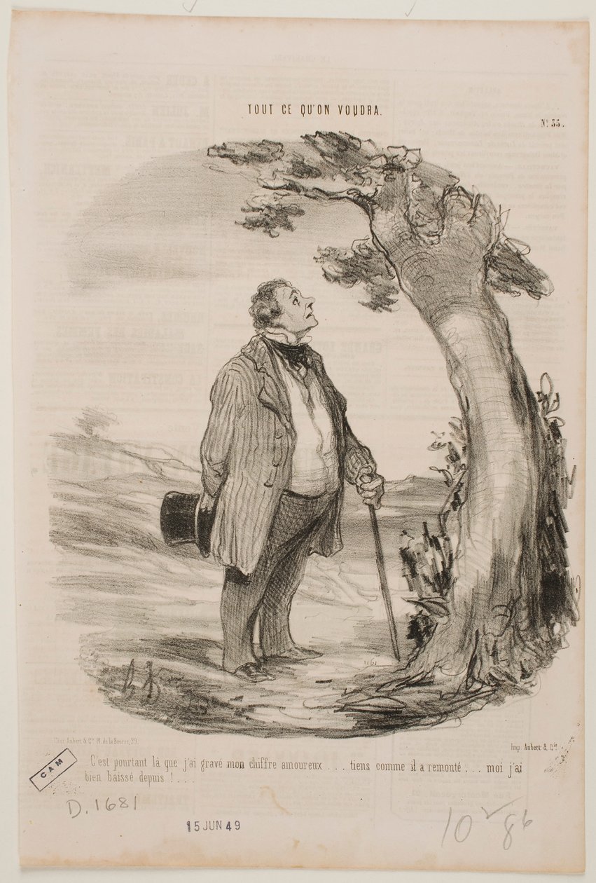 Foi aqui que gravei as iniciais do meu amor... de Honoré Daumier