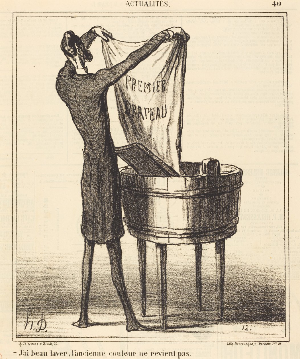 Por mais que lave, a cor antiga... de Honoré Daumier