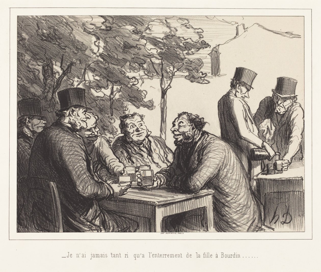 Nunca ri tanto como no funeral da filha de Bourdin... de Honoré Daumier