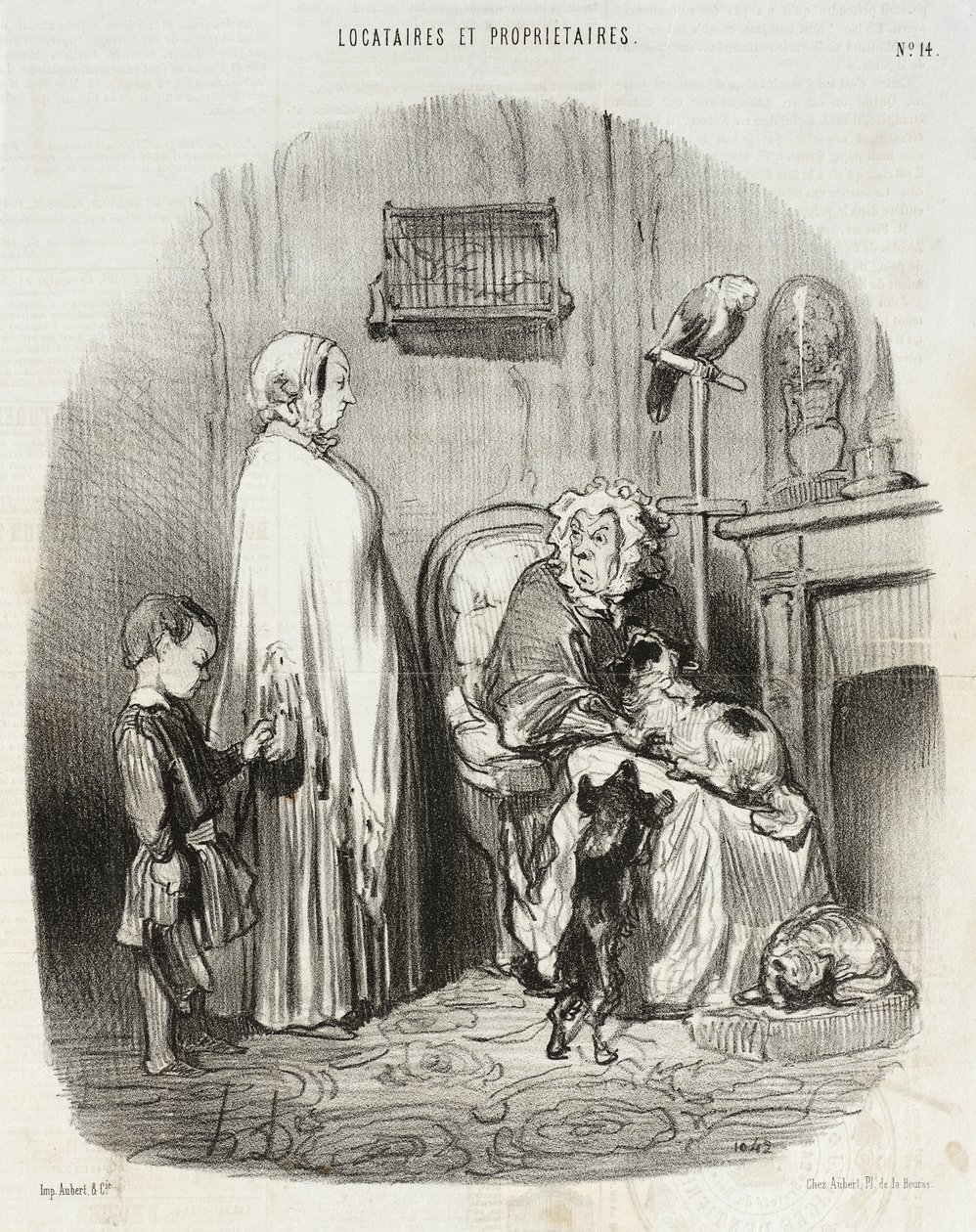Não alugo a pessoas que tenham filhos!... de Honoré Daumier