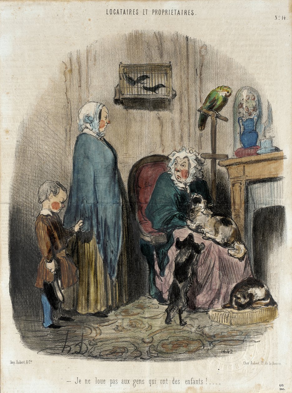 Não arrendo a pessoas que têm filhos! de Honoré Daumier