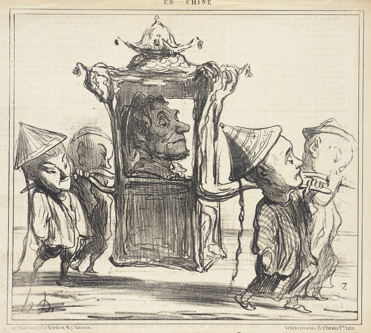 Gostaria que me levassem assim pelas ruas de Brest, tomar-me-iam por um mandarim!... de Honoré Daumier