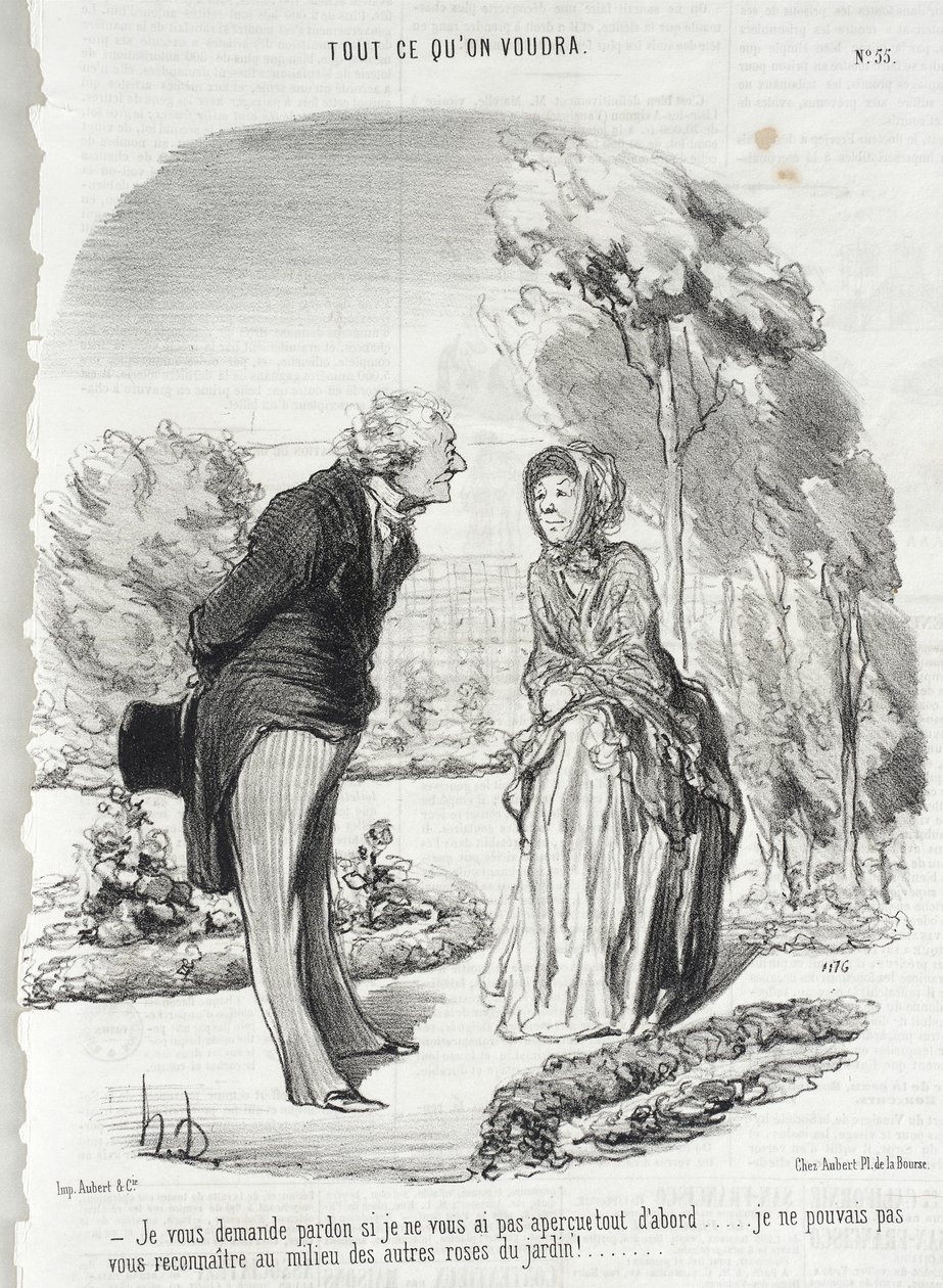 Peço-lhe perdão se não a reparei... de Honoré Daumier