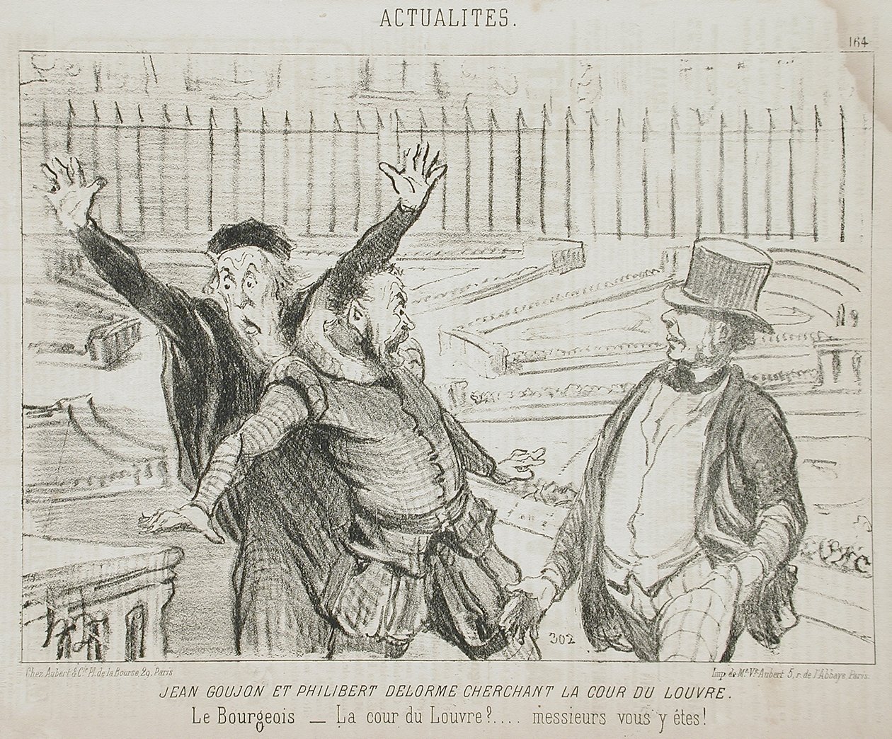 Jean Goujon e Philibert Delorme à procura da corte do Louvre de Honoré Daumier