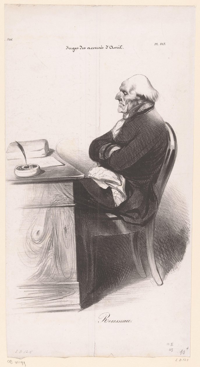 Caricatura de Jean-Joseph Rousseau de Honoré Daumier