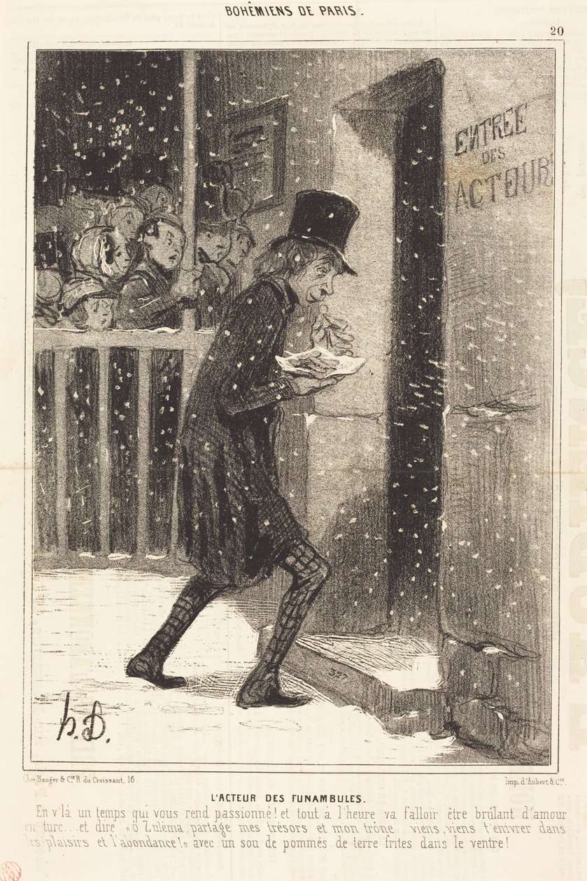 O actor dos Funambules de Honoré Daumier