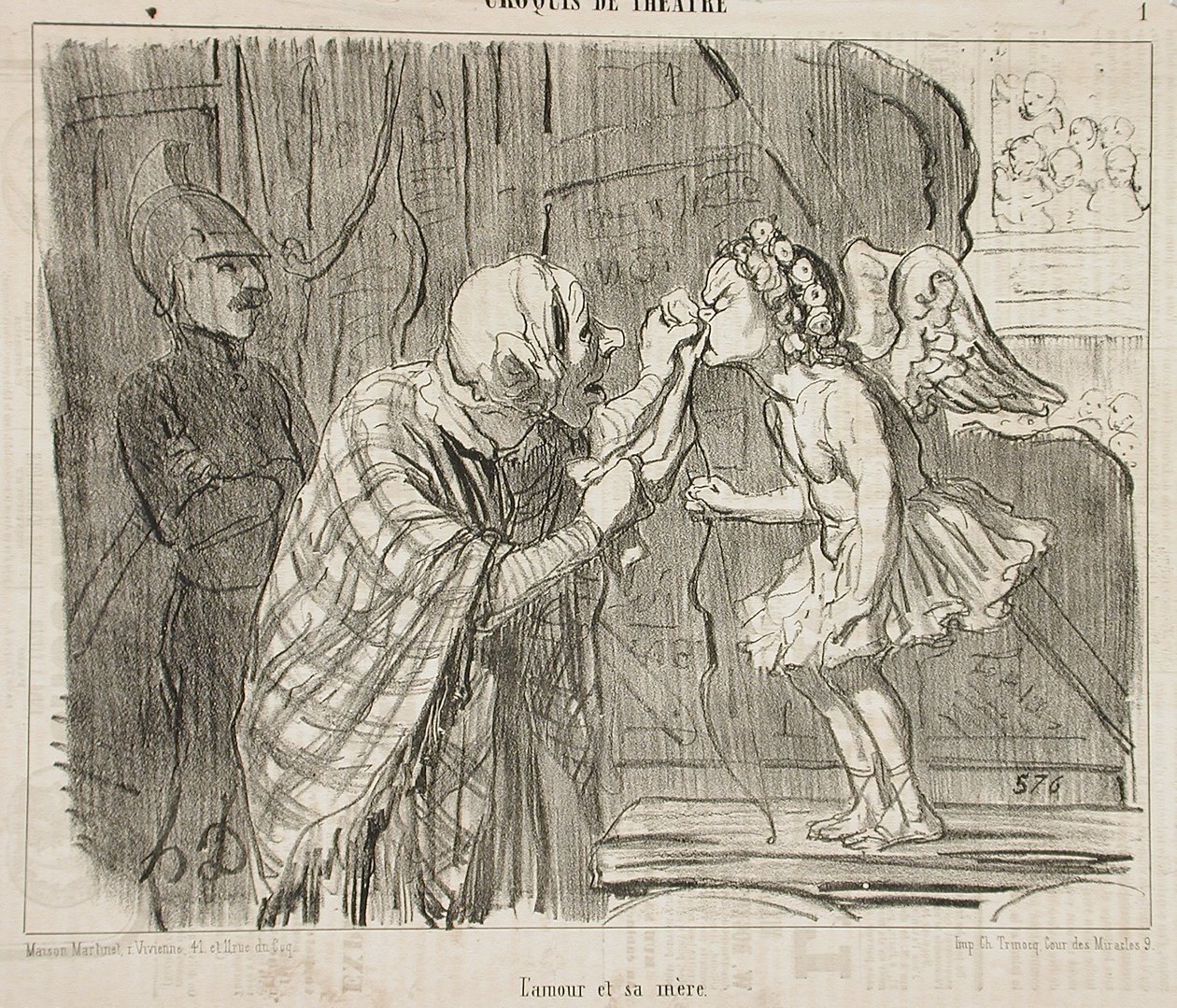O Amor e a sua mãe de Honoré Daumier