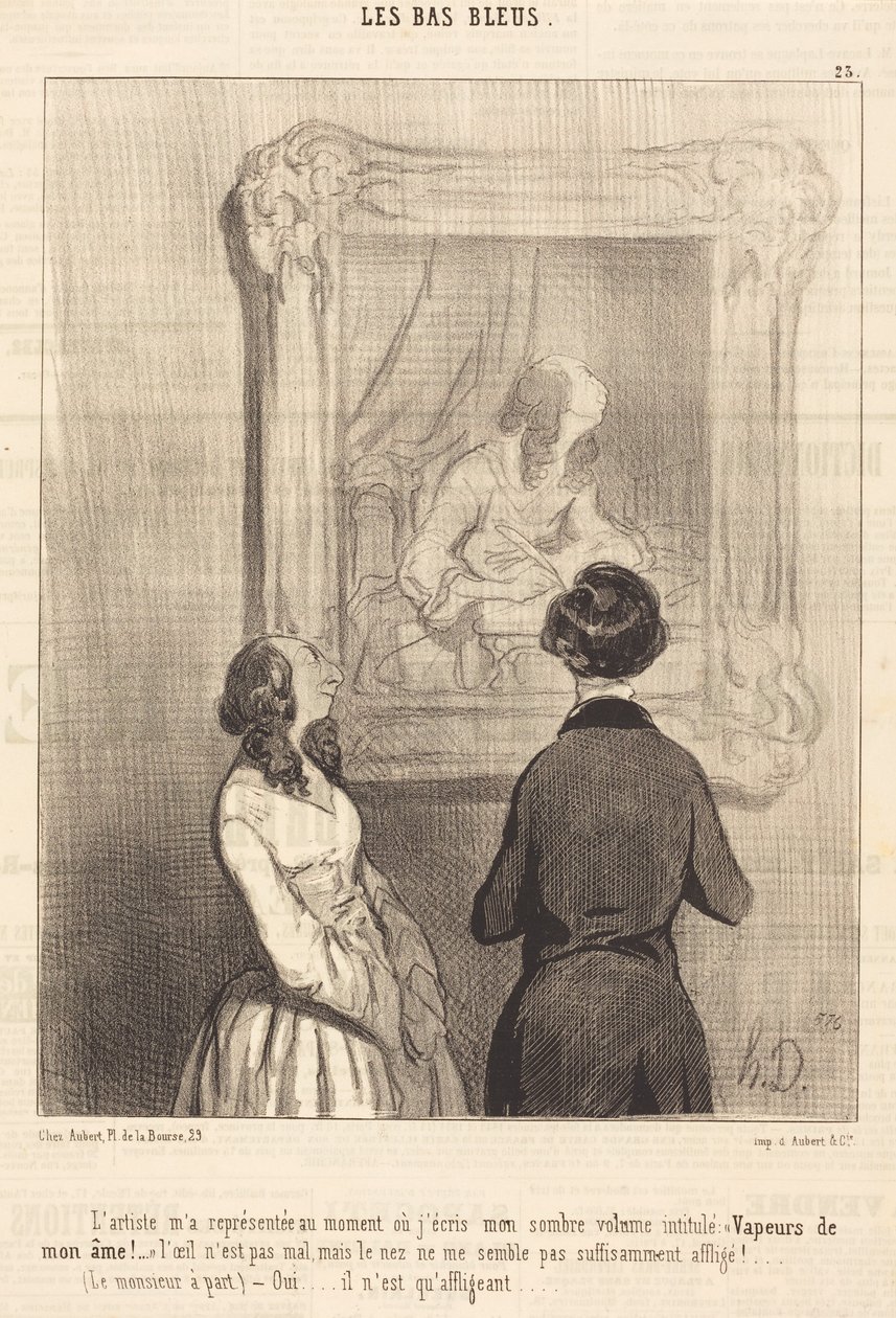 O artista representou-me no momento em que escrevo de Honoré Daumier