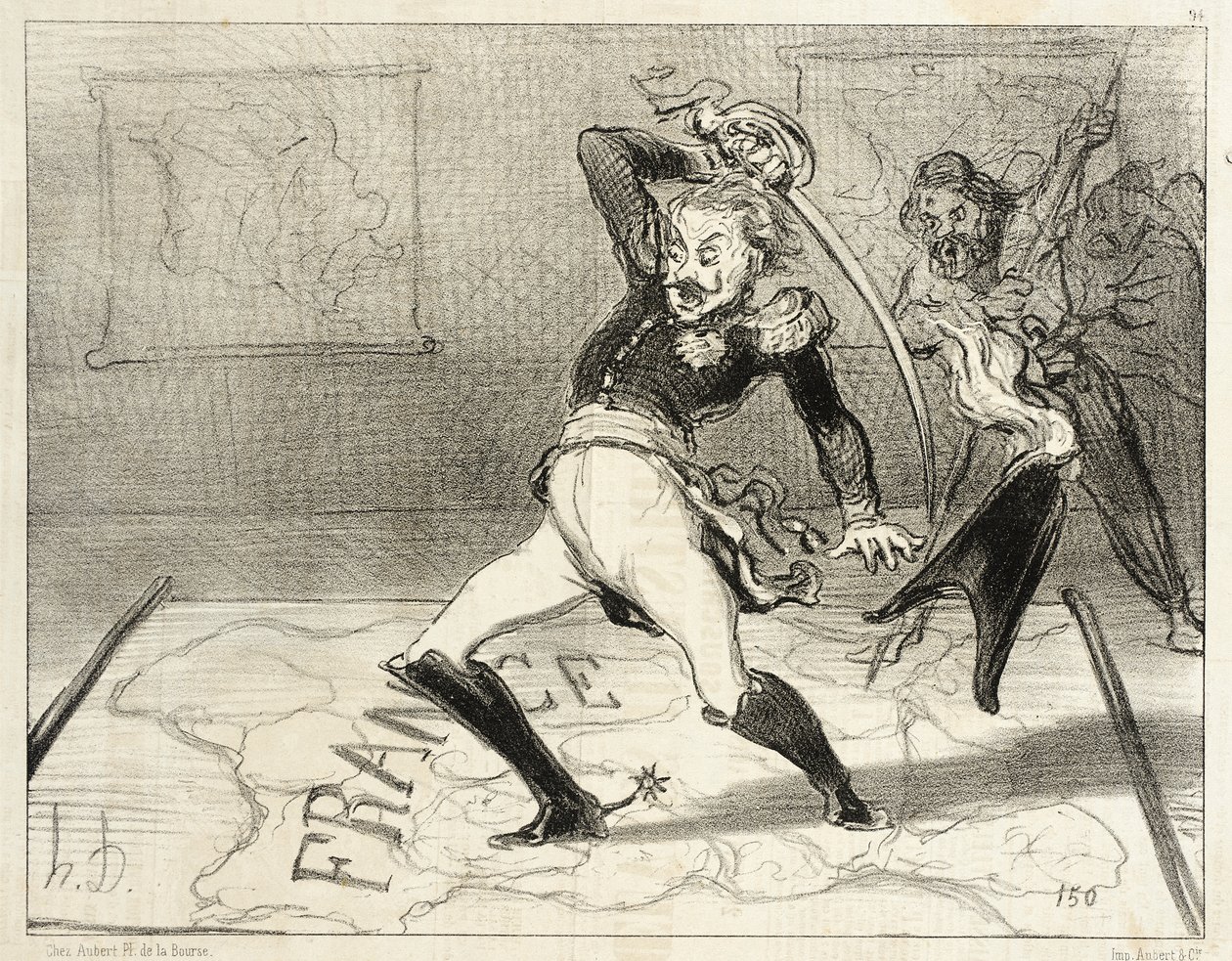 O Imperador Nicolau a trabalhar no seu gabinete de Honoré Daumier