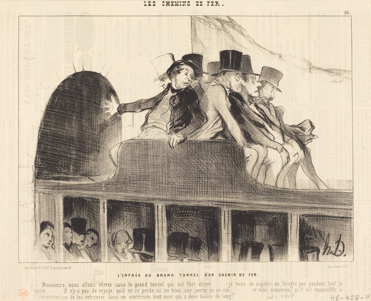 A entrada do grande túnel ferroviário de Honoré Daumier