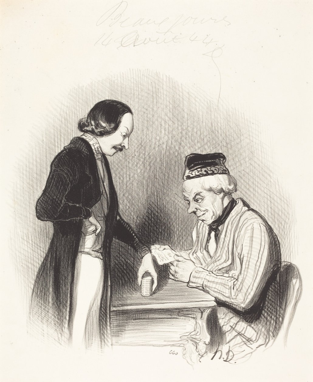 O desconto de uma letra de câmbio de Honoré Daumier