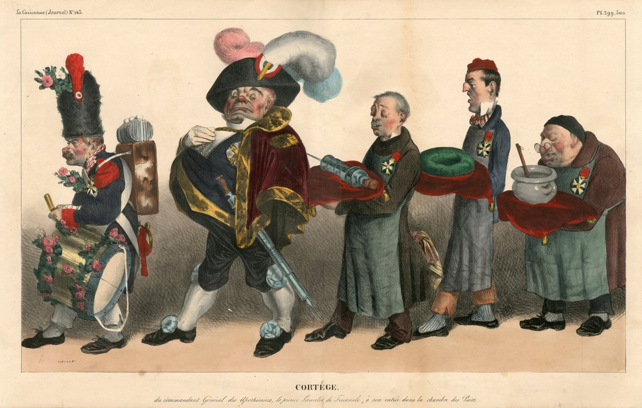 A Caricatura (1830) Política, Satírico em Cores de Honoré Daumier