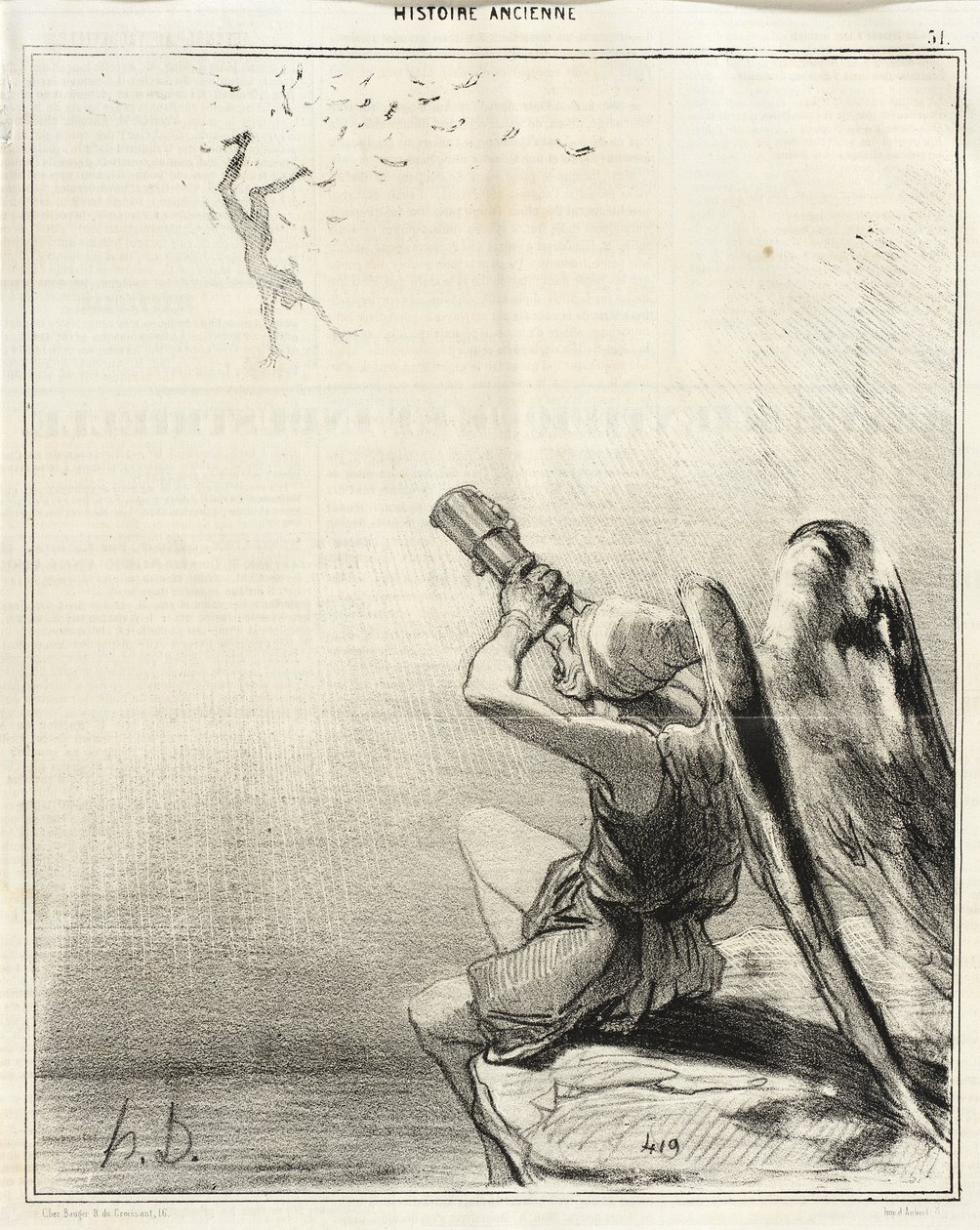 A queda de Ícaro de Honoré Daumier