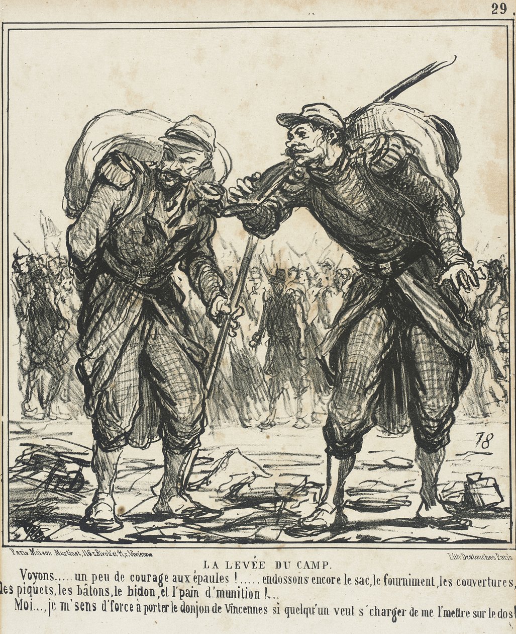 A partida do acampamento de Honoré Daumier