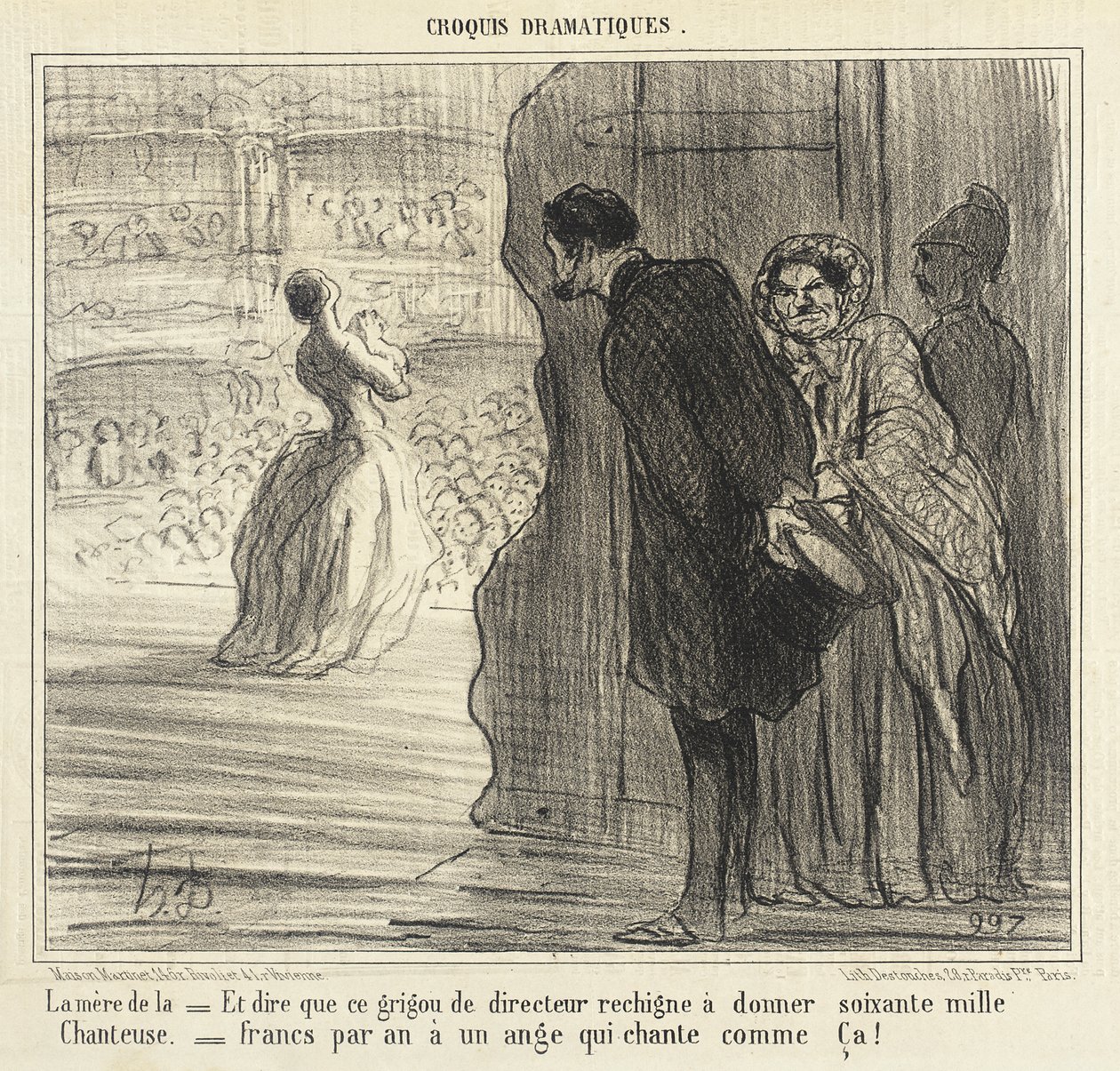 A mãe da cantora de Honoré Daumier