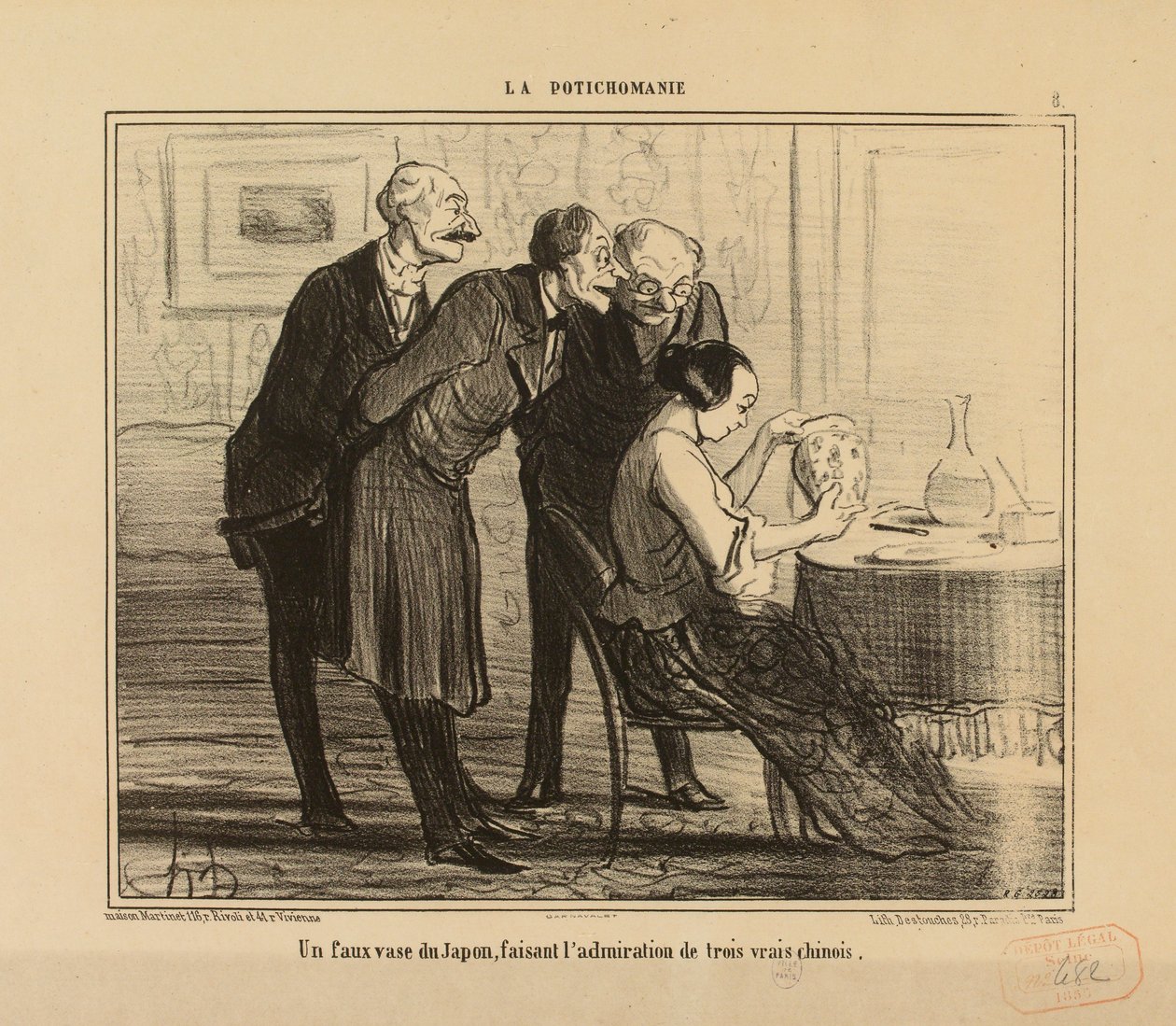 A potichomania n.º 8: Um falso vaso japonês, admirado por ... de Honoré Daumier