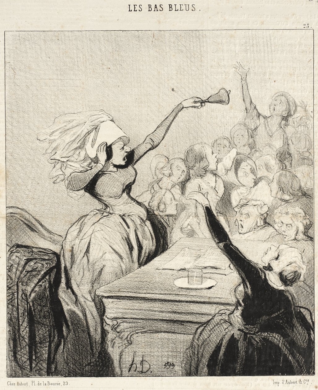 A presidente a gritar a plenos pulmões: «Minhas senhoras!...» de Honoré Daumier