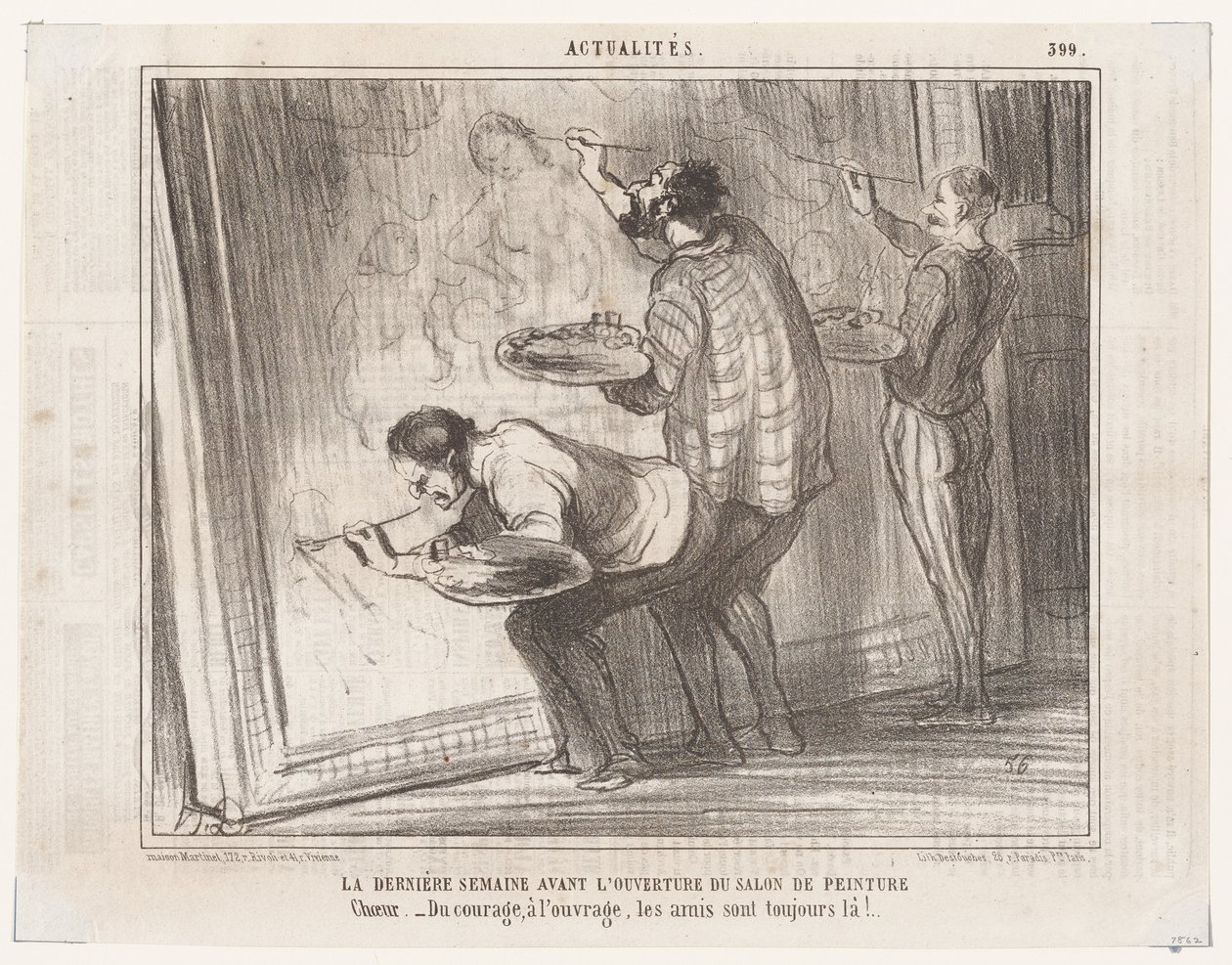 A última semana antes da abertura do Salão de pintura... (Actualidades), de Le Charivari de Honoré Daumier