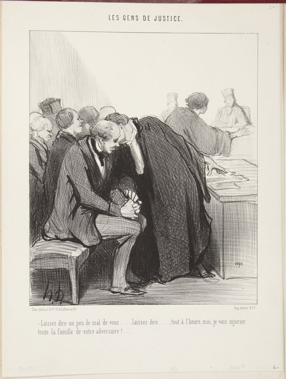 Deixem que digam um pouco mal de vós... deixem-nos falar... daqui a pouco, vou insultar toda a família do vosso adversário!... de Honoré Daumier