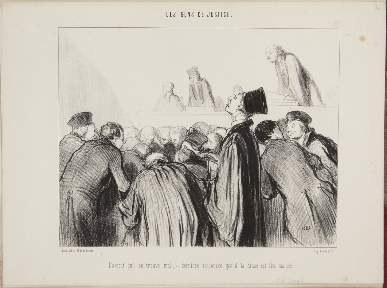 O advogado que se sente mal - último recurso quando a causa está muito doente de Honoré Daumier