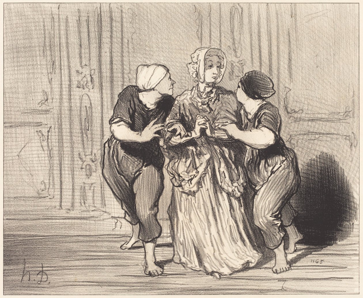O belo sexo na escola de natação de Honoré Daumier