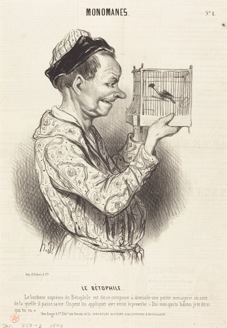 O amante dos animais de Honoré Daumier