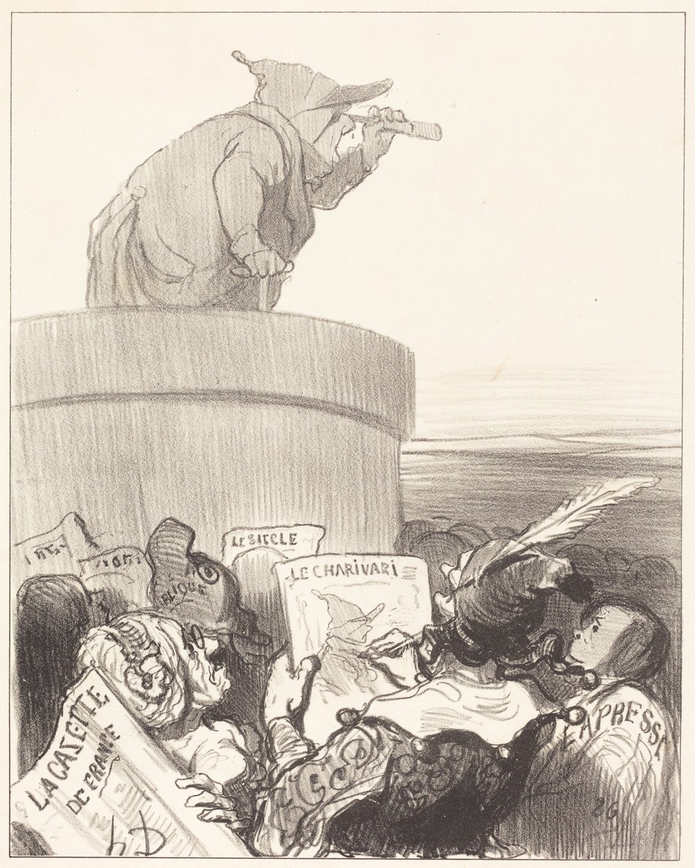 Le Constitutionnel contemplando o horizonte político de Honoré Daumier