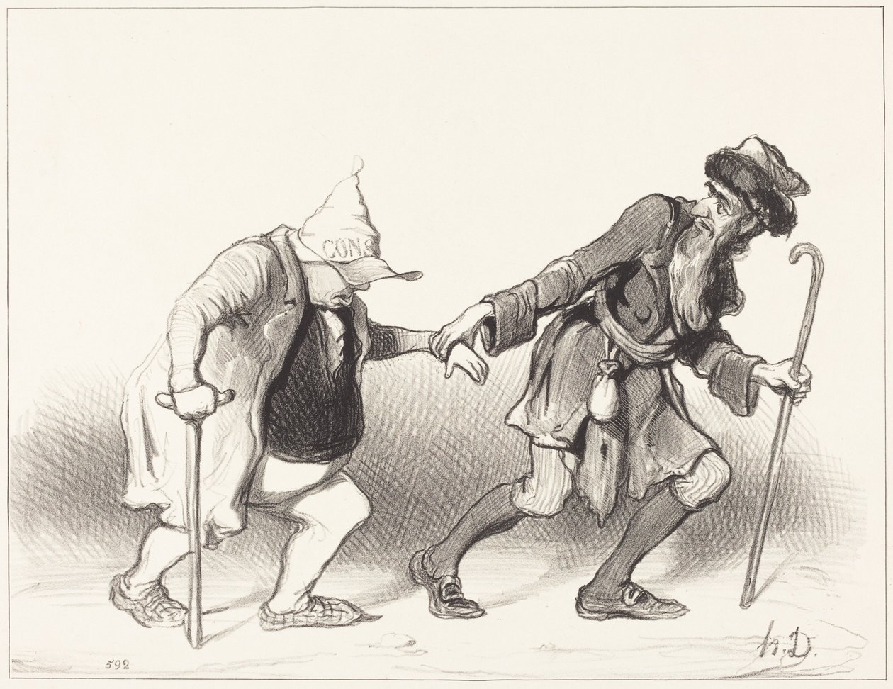 Le Constitutionnel e o Judeu Errante de Honoré Daumier
