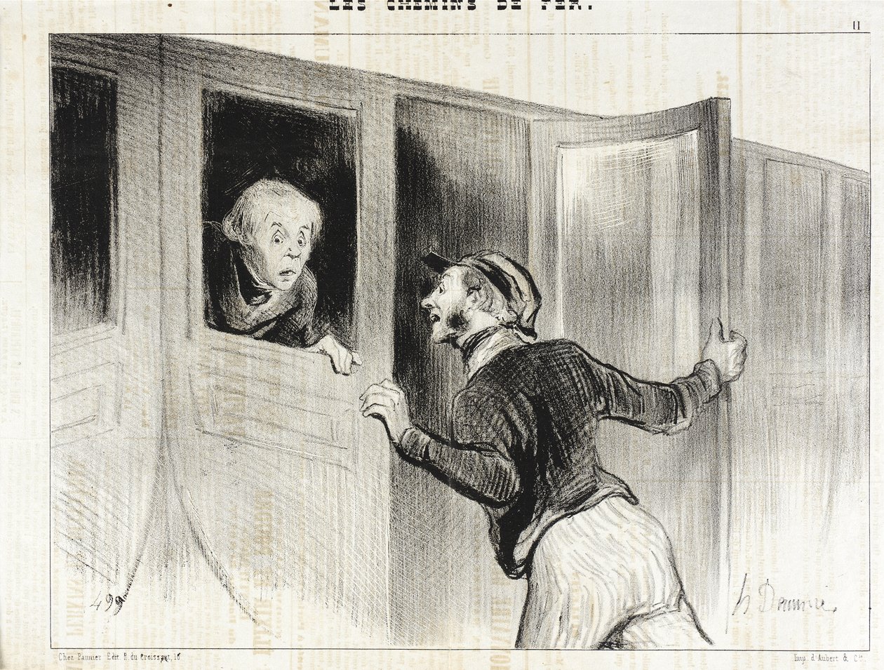 O perigo de adormecer durante uma viagem de Honoré Daumier