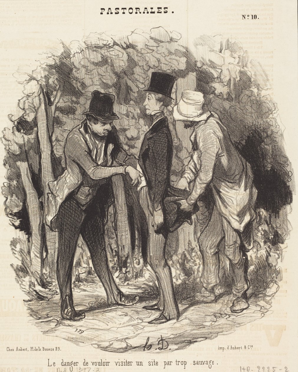 O perigo de visitar um local demasiado selvagem de Honoré Daumier