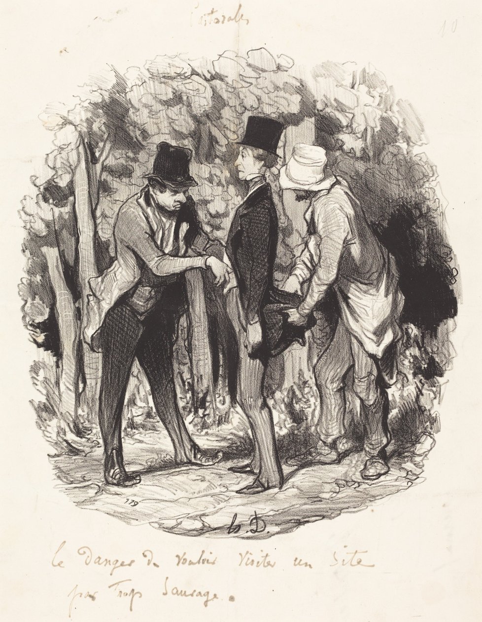 O perigo de visitar um local demasiado selvagem de Honoré Daumier