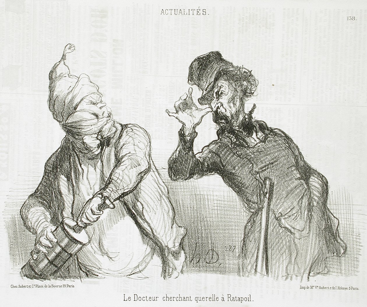 O doutor procura briga com Ratapoil de Honoré Daumier
