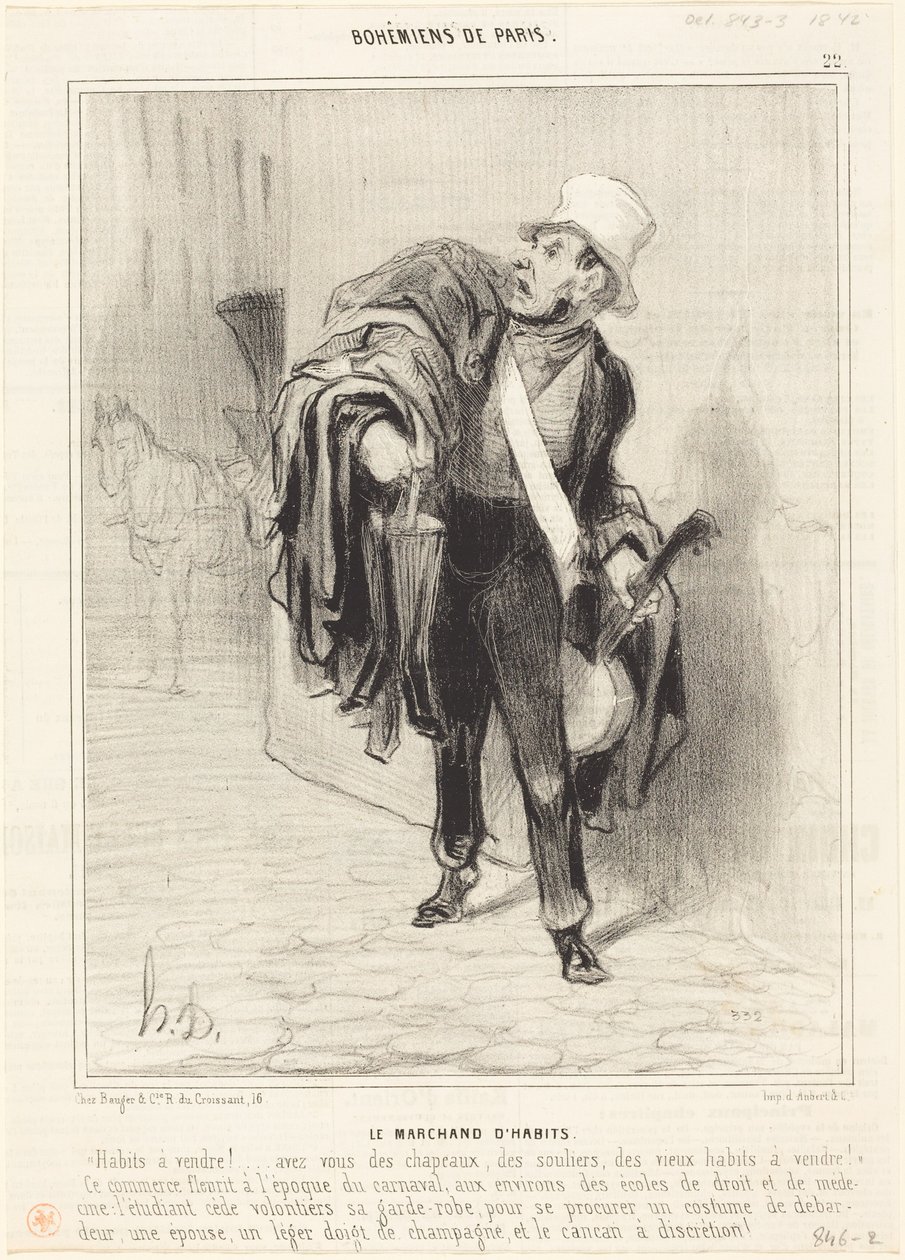 O comerciante de roupas de Honoré Daumier