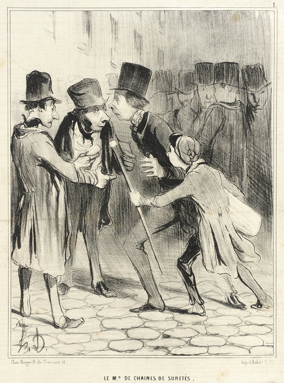 O vendedor de correntes de segurança de Honoré Daumier