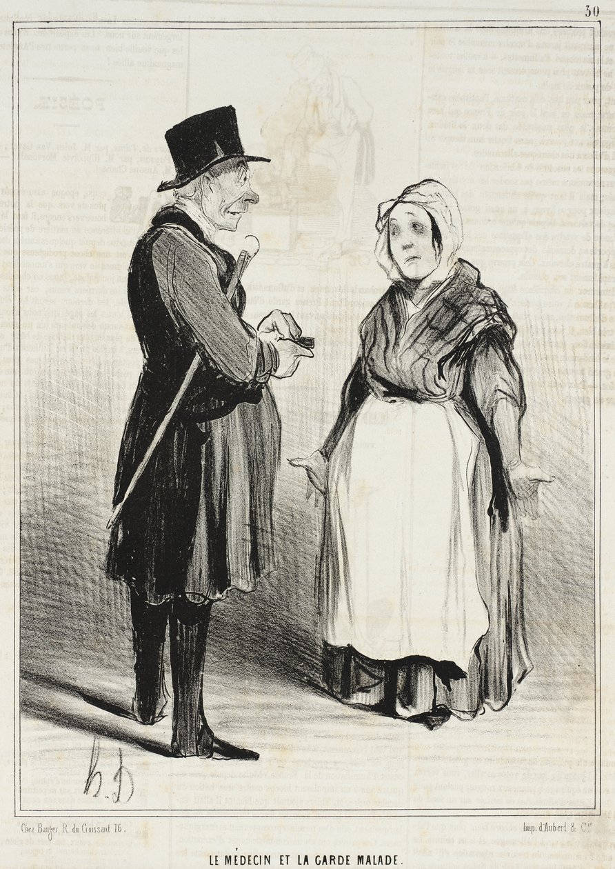 O médico e a enfermeira de Honoré Daumier