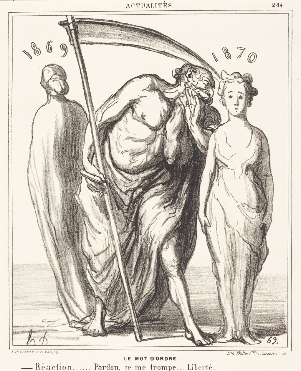 A palavra de ordem: Reacção... Perdão... Liberdade de Honoré Daumier