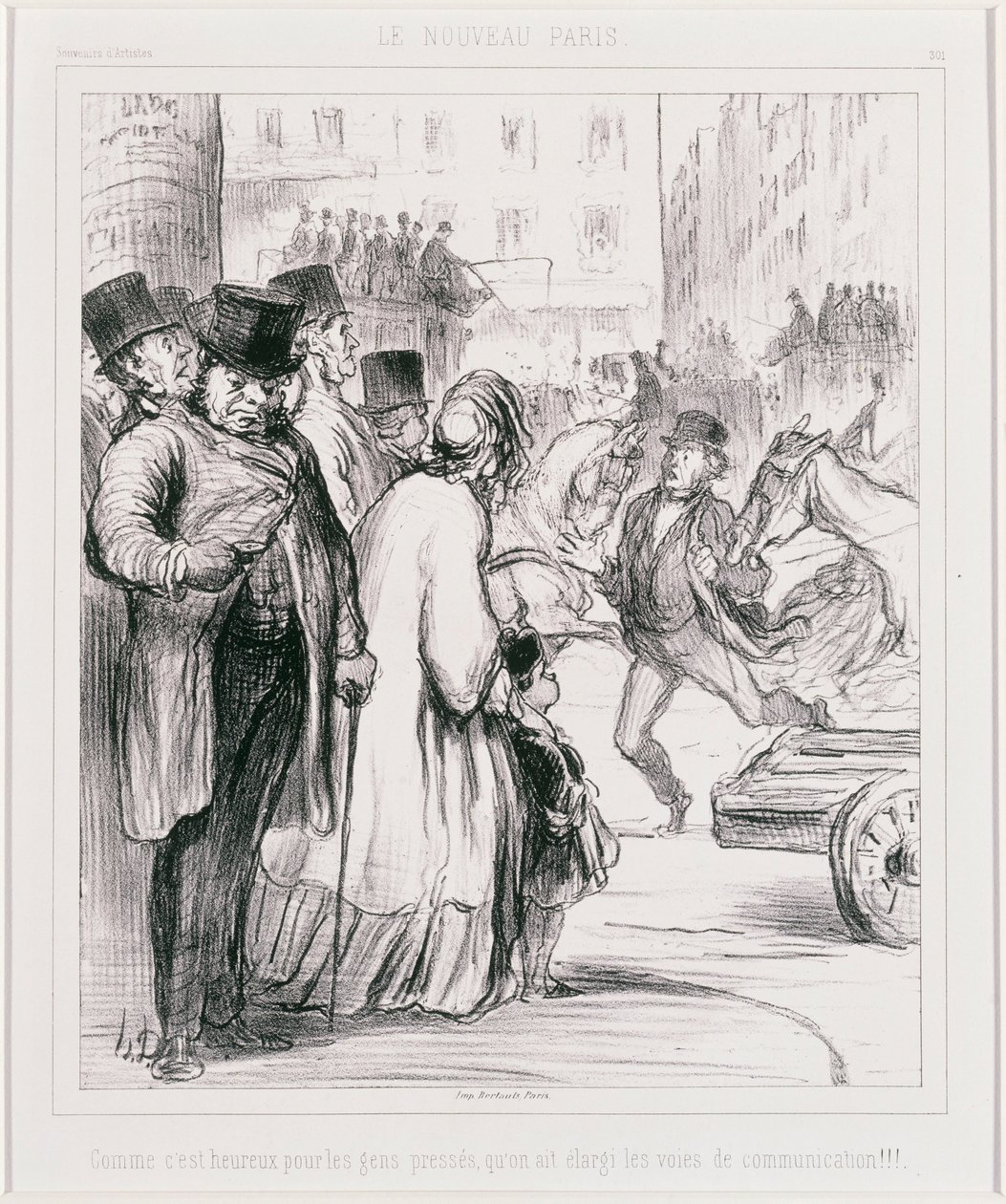 Le Nouveau Paris: Que sorte para as pessoas com pressa o facto de as estradas terem sido alargadas (The New Paris) de Honoré Daumier