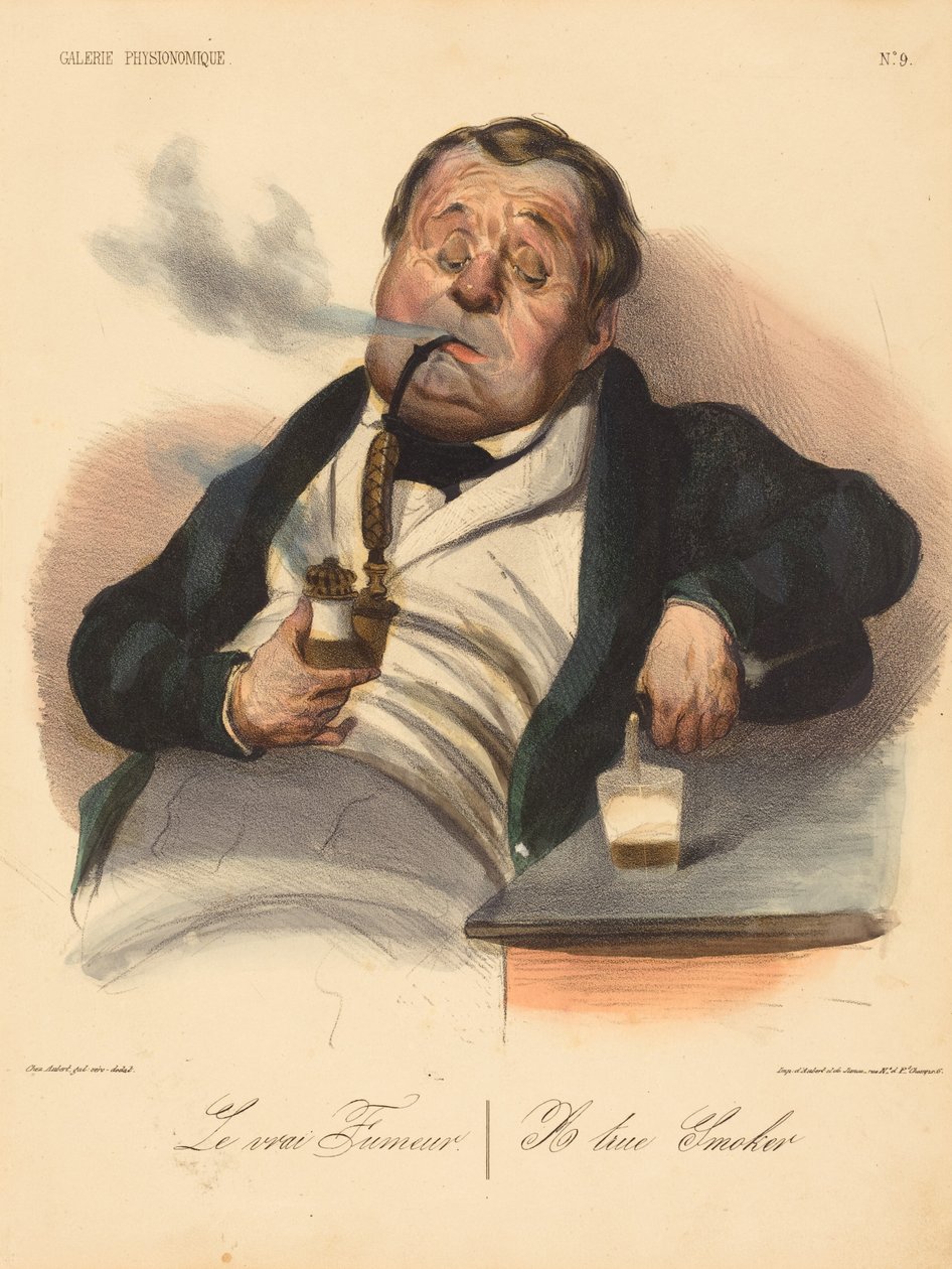 O verdadeiro fumador de Honoré Daumier