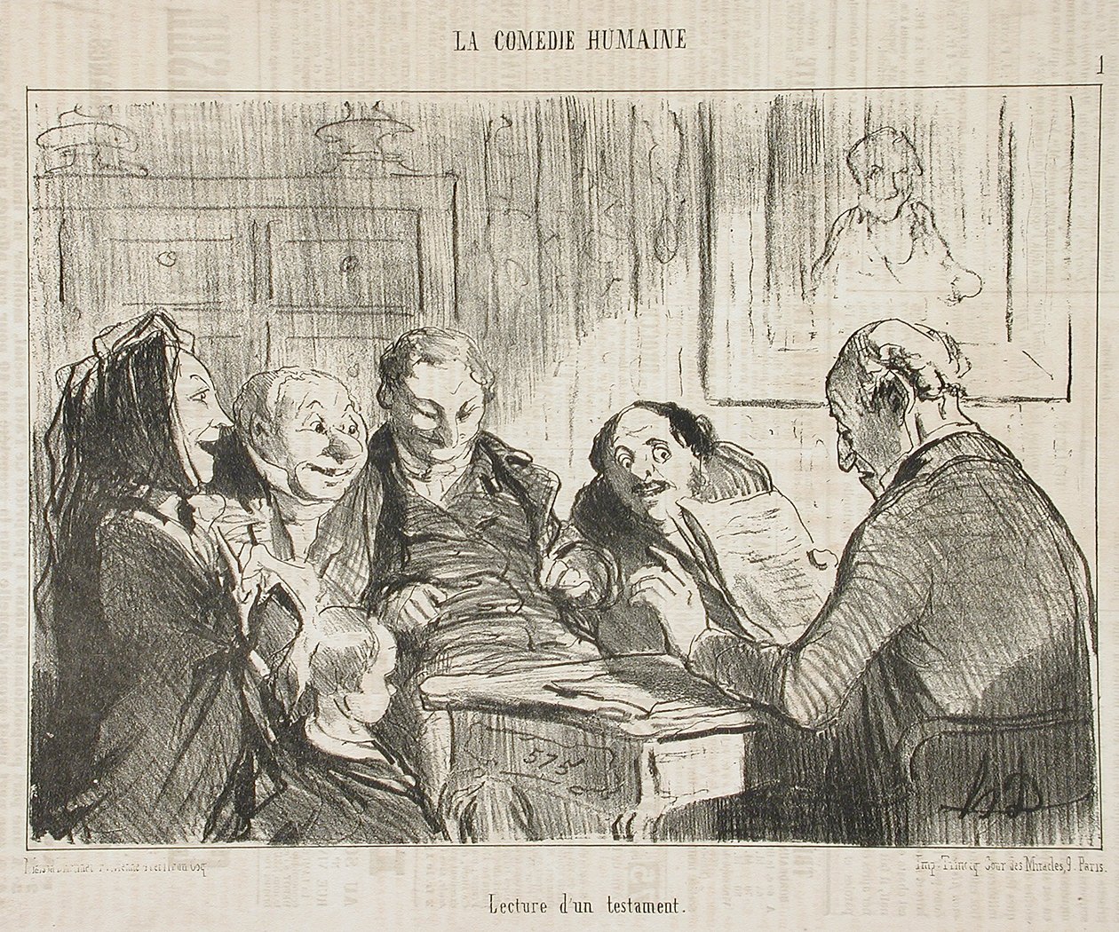 Leitura de um testamento de Honoré Daumier