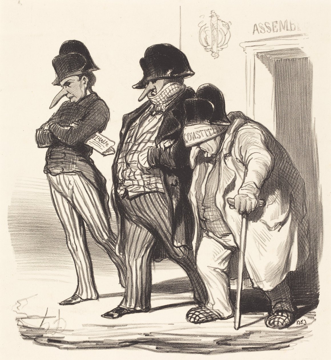 Os jornais napoleónicos a sair da Assembleia Nacional... de Honoré Daumier